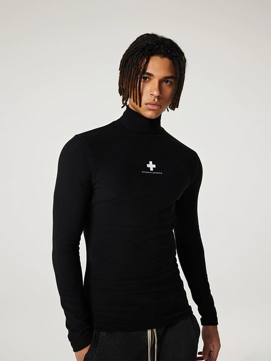 Achock Slim Half High Neck Long Sleeve Tee | Face 3 Face