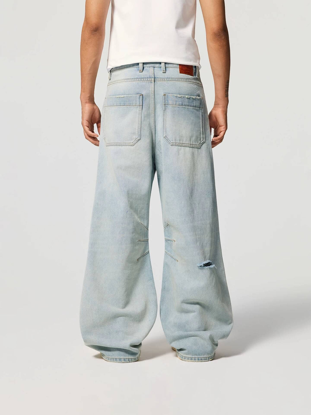 1807 Light Blue Vintage Washed Distressed Jeans | Face 3 Face