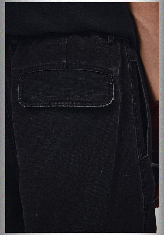 DICETINY Double Pleated Washed Baggy Cargo Pants | Face 3 Face