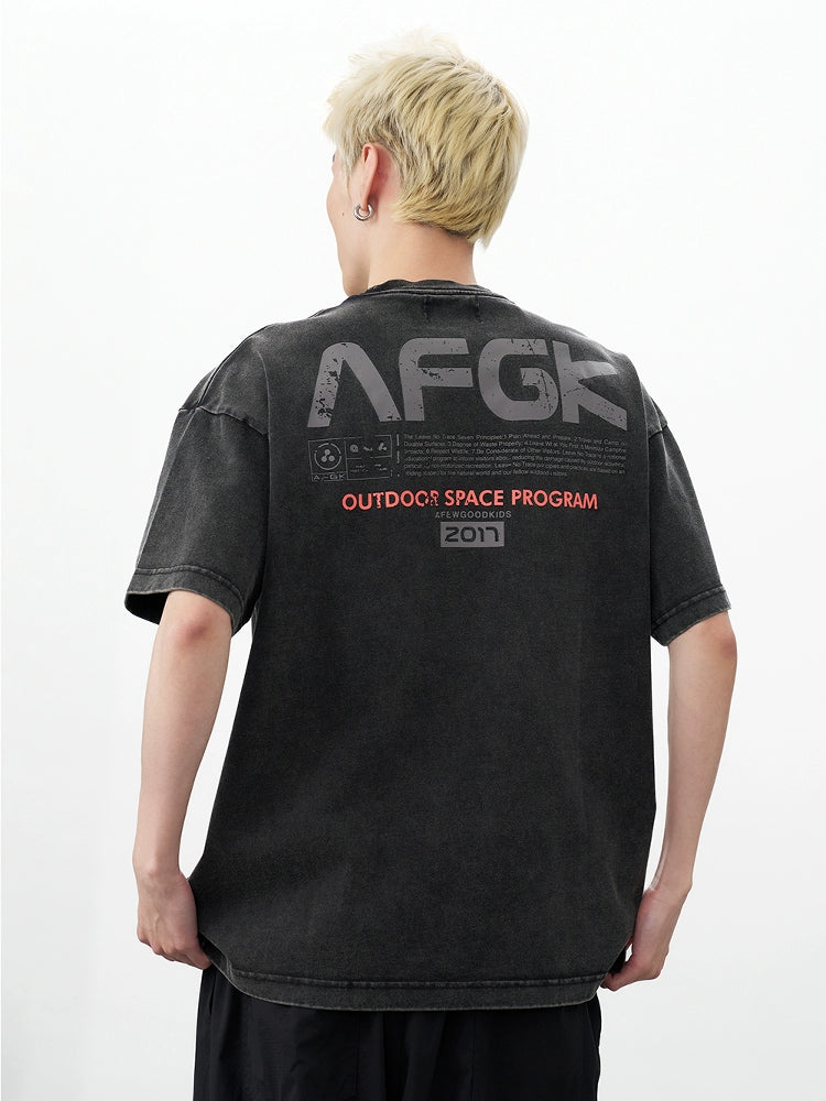 AFGK Vintage Print Washed Tee | Face 3 Face