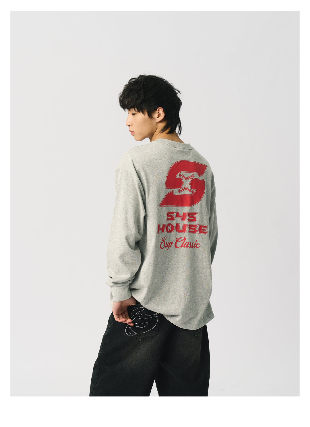 S45 S-Label Basic Logo Printed Long-Sleeve Tee | Face 3 Face