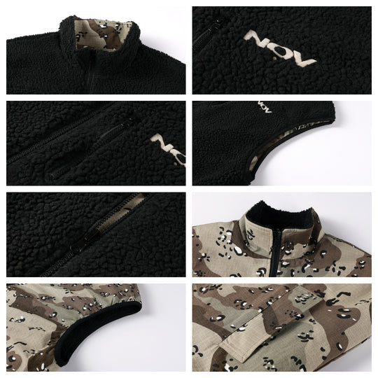 NOVACAM Camouflage Fleece Reversible Vest | Face 3 Face