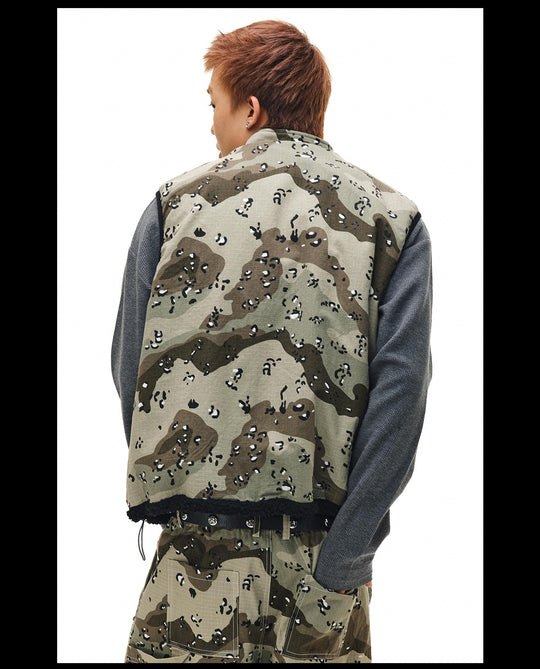 NOVACAM Camouflage Fleece Reversible Vest | Face 3 Face