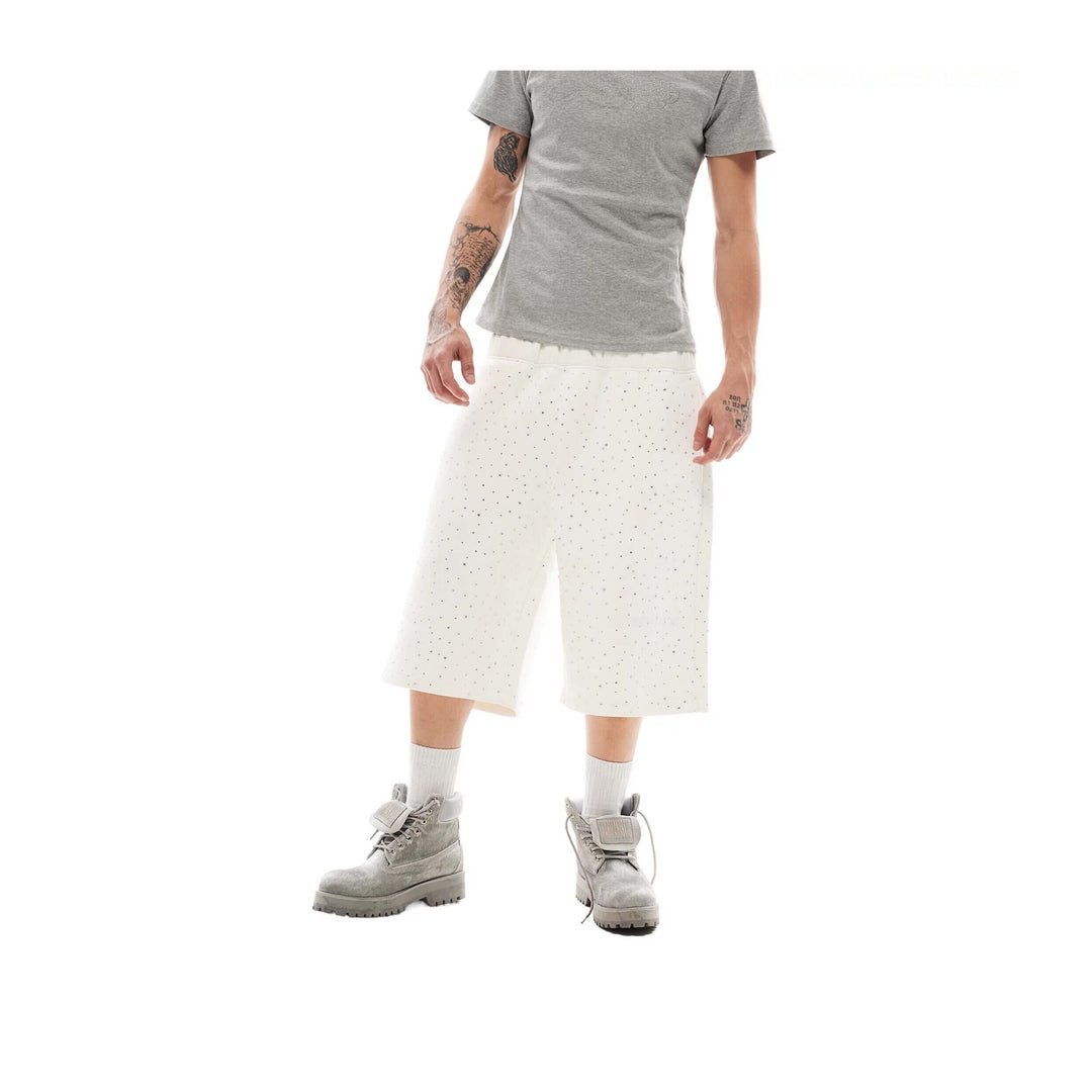KARMANISTIC All Over Rhinestone Baggy Sweat Shorts | Face 3 Face
