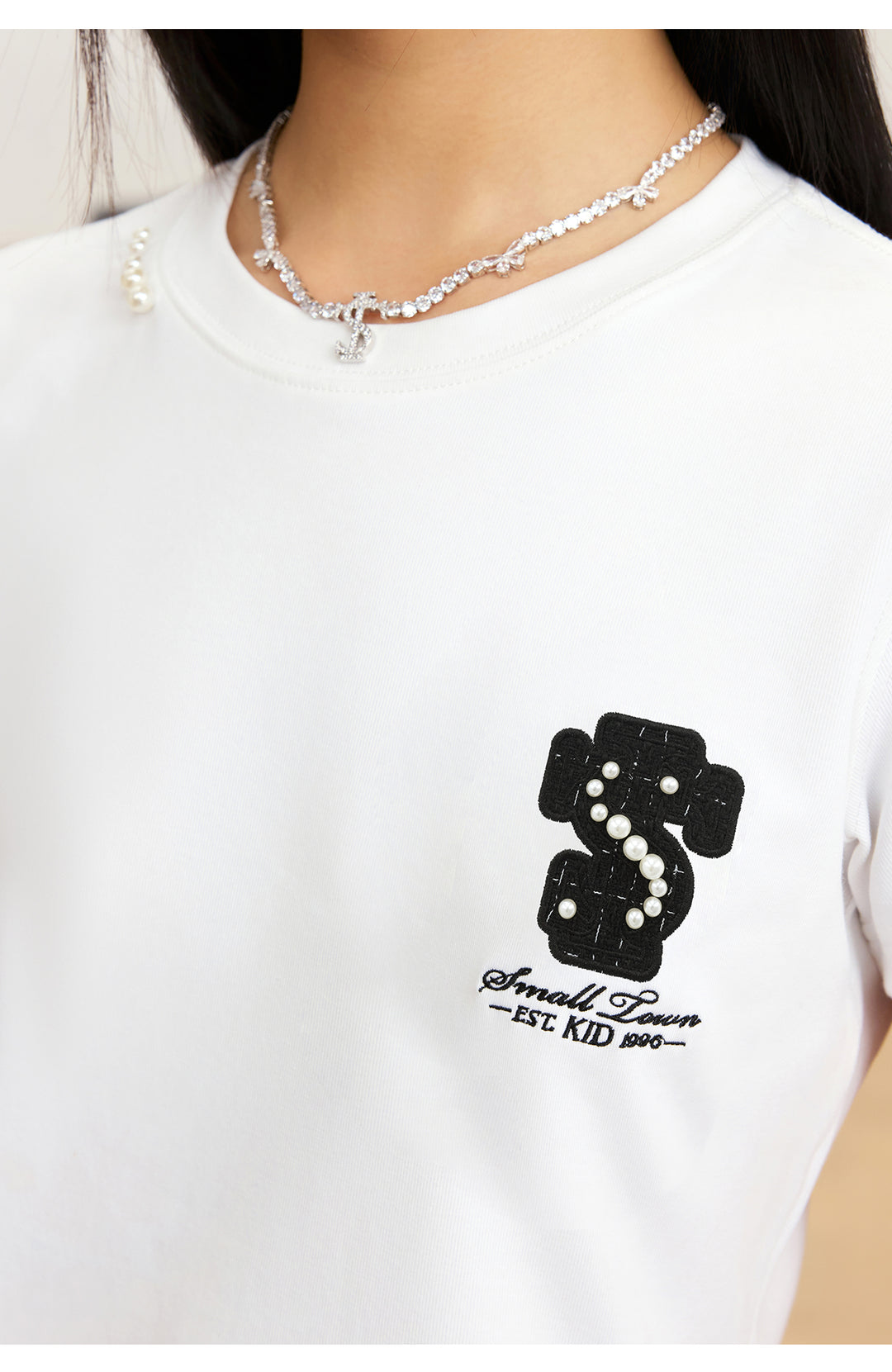 Small Town Kid Pearl Logo Patch Slim Fit Tee | Face 3 Face