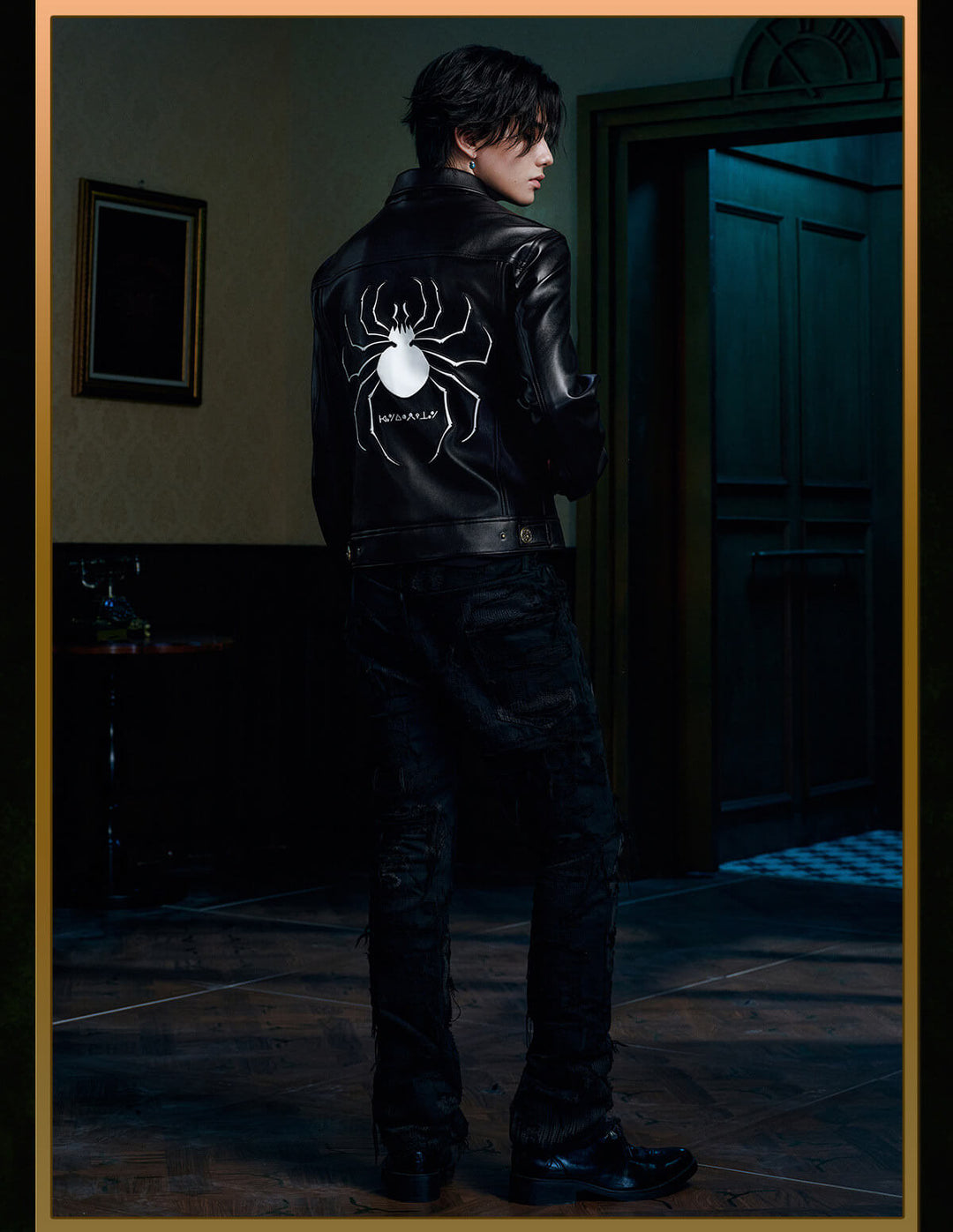 MEDM × HUNTER×HUNTER Phantom Troupe Spider Patch PU Leather Jacket