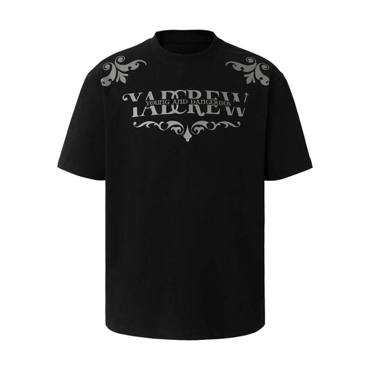 YADcrew Baroque Raised Logo Print Tee | Face 3 Face