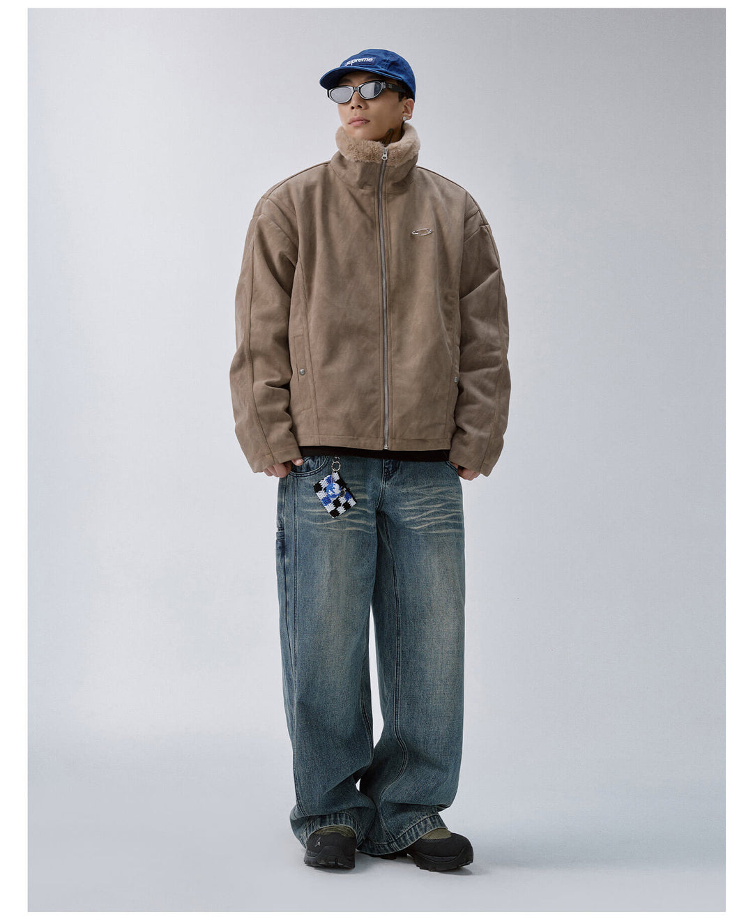 F2CE Long Fur Lined Suede Jacket | Face 3 Face