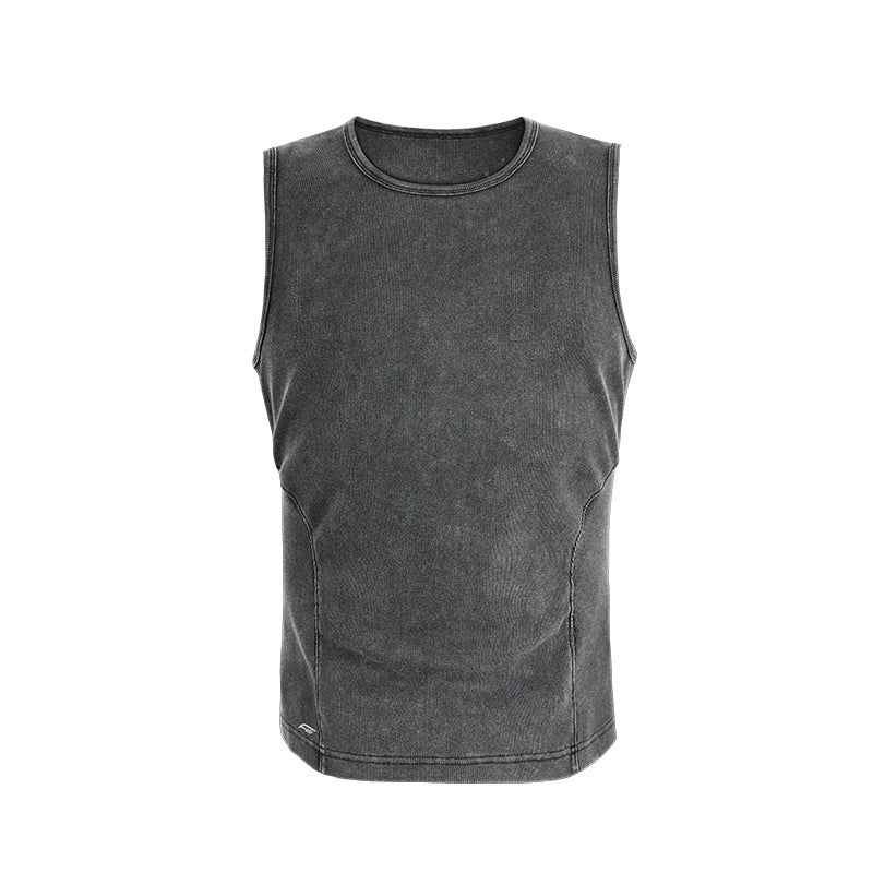 ANTIDOTE Pit Stripe Texture Slim Stretch Sleeveless Tee