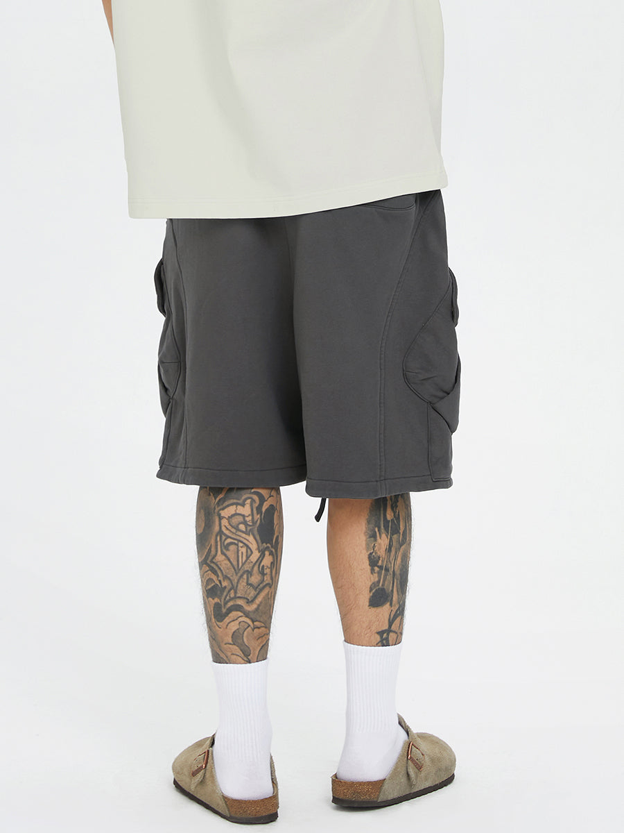 F2CE Multi-Pocket Zipper Tactical Cargo Sweat Shorts