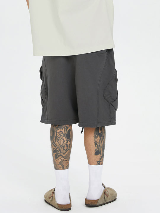 F2CE Multi-Pocket Zipper Tactical Cargo Sweat Shorts