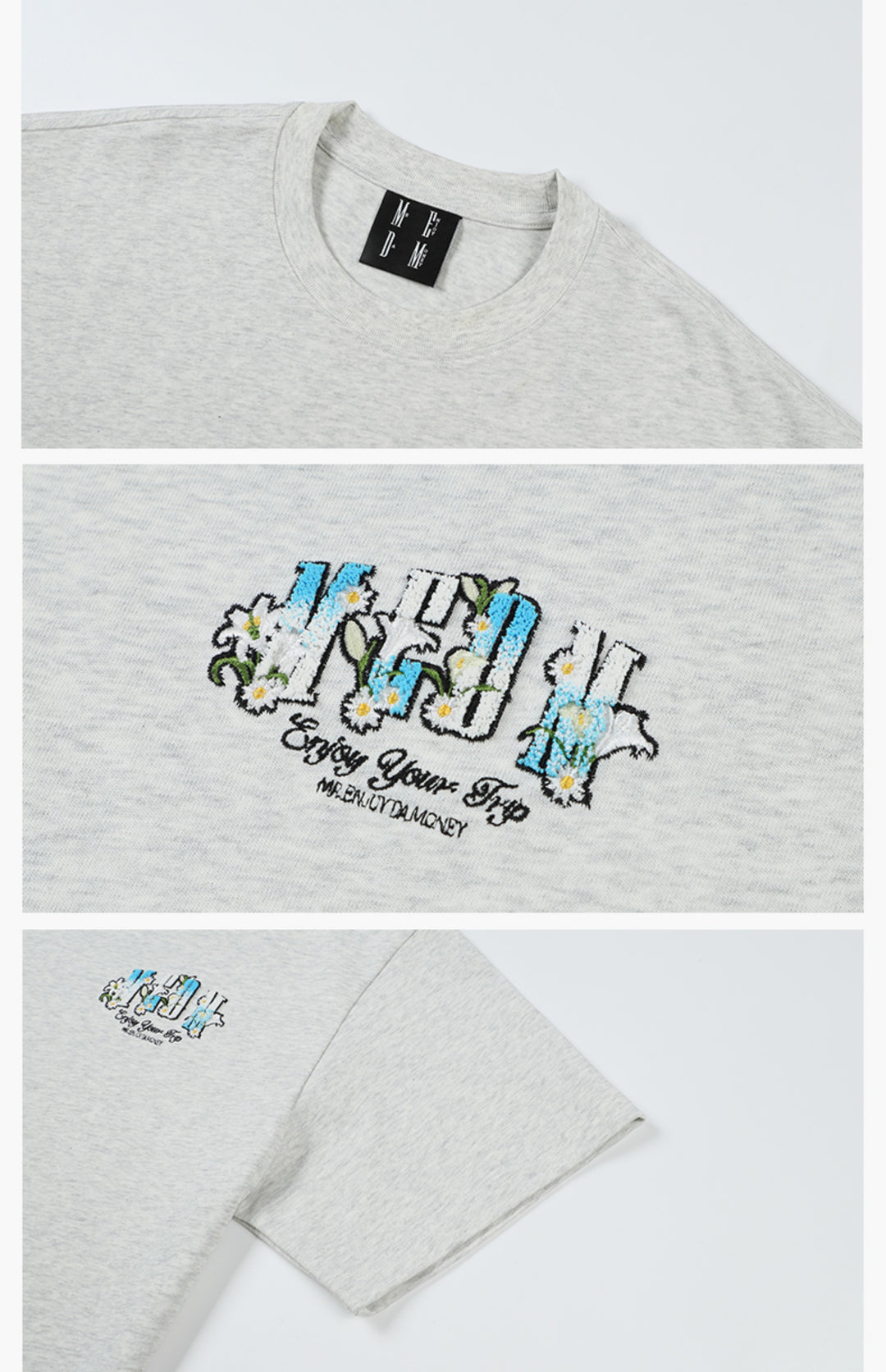 MEDM Flower Terry Logo Embroidery Tee | Face 3 Face