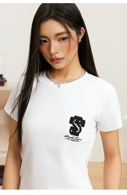 Small Town Kid Pearl Logo Patch Slim Fit Tee | Face 3 Face