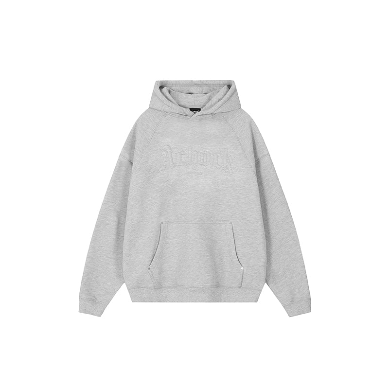 Achock Logo Embroidery Sleeve Pleats Hoodie