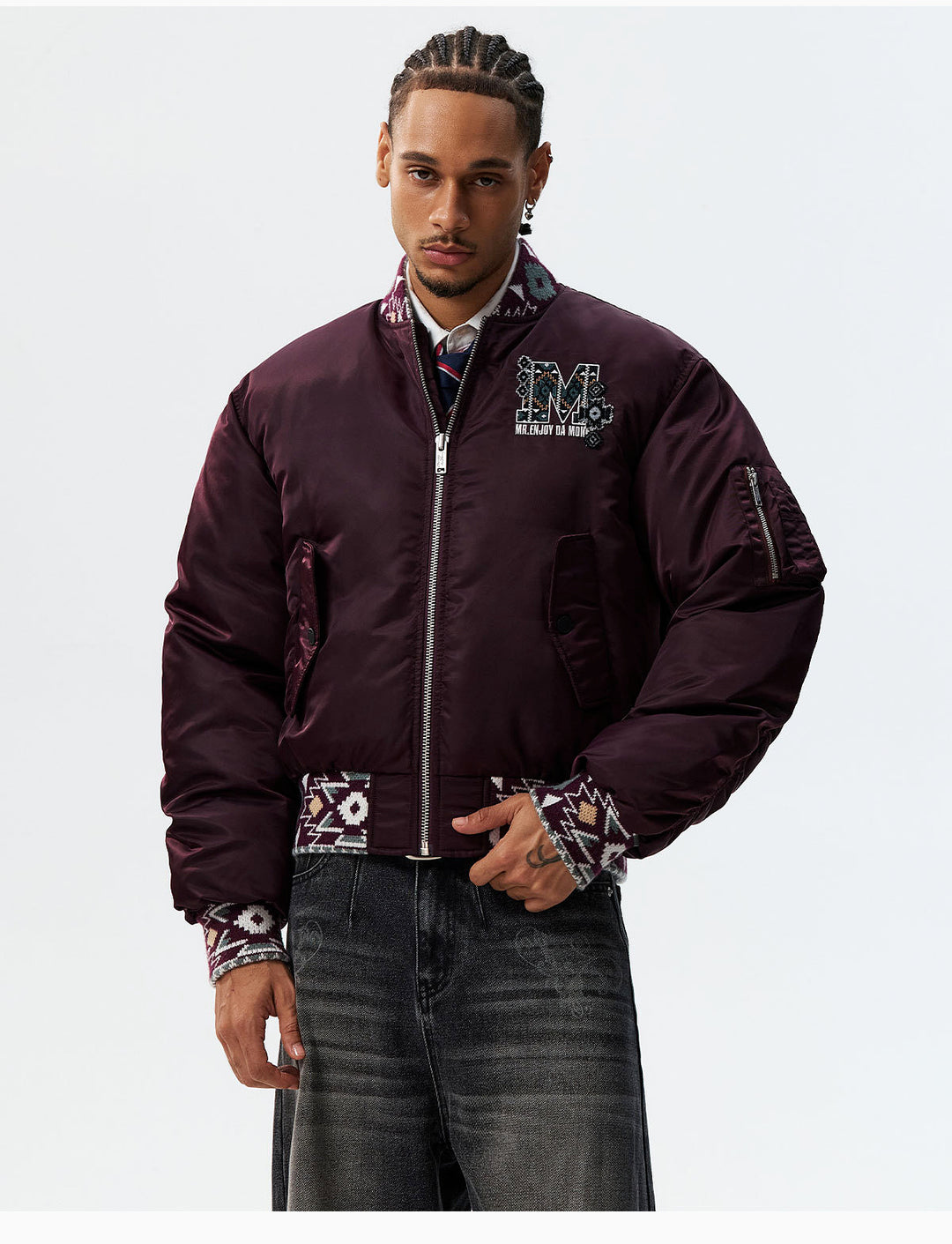 MEDM Ethnic Trim MA-1 Bomber Jacket | Face 3 Face