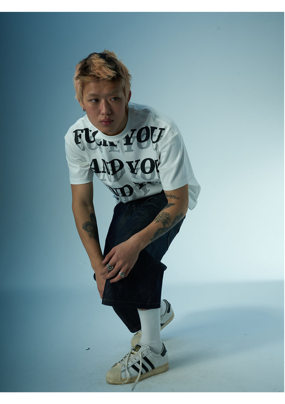 EVILKNIGHT(EK) AND YOU Letter Print Tee | Face 3 Face