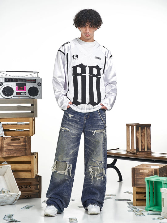 F3F Select 88 Numbered Mesh Long Sleeve Hockey Jersey | Face 3 Face