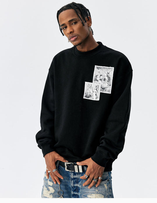 MEDM Angel Print Patch Sweatshirt | Face 3 Face