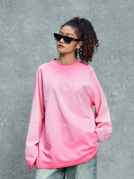 1807 Printed Heavy Wash Raglan Long Sleeve Tee | Face 3 Face