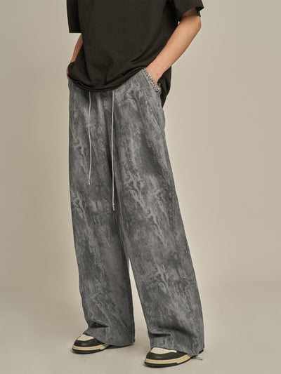 F3F Select Tie Dye Gray Drawstring Pants