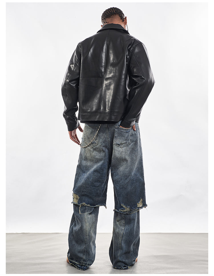 F3F Select Double Layer Ripped Baggy Jeans | Face 3 Face