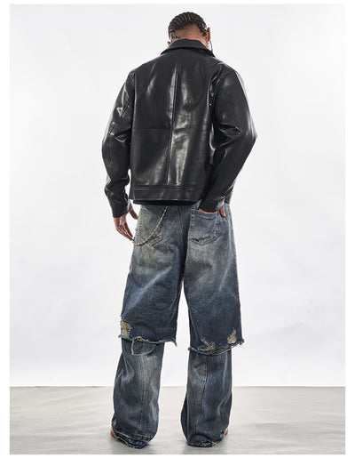 F3F Select Double Layer Ripped Baggy Jeans | Face 3 Face