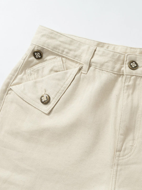 YADcrew Fold Over Button Flap Pocket Washed Jeans | Face 3 Face