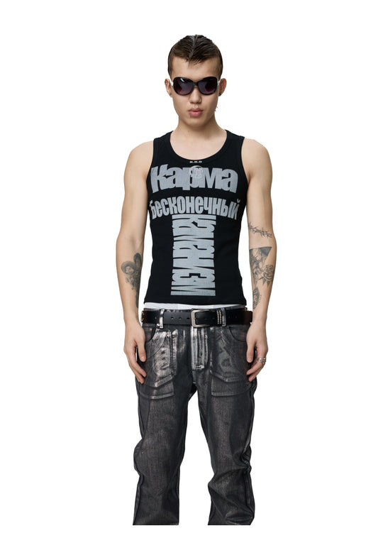KARMANISTIC Logo Print Slim Tank Top | Face 3 Face