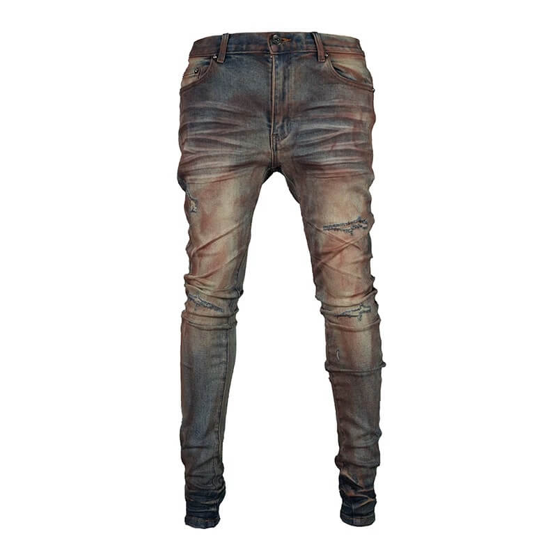 TGFCLUB Rust Washed Distressed Slim Fit Skinny Jeans | Face 3 Face