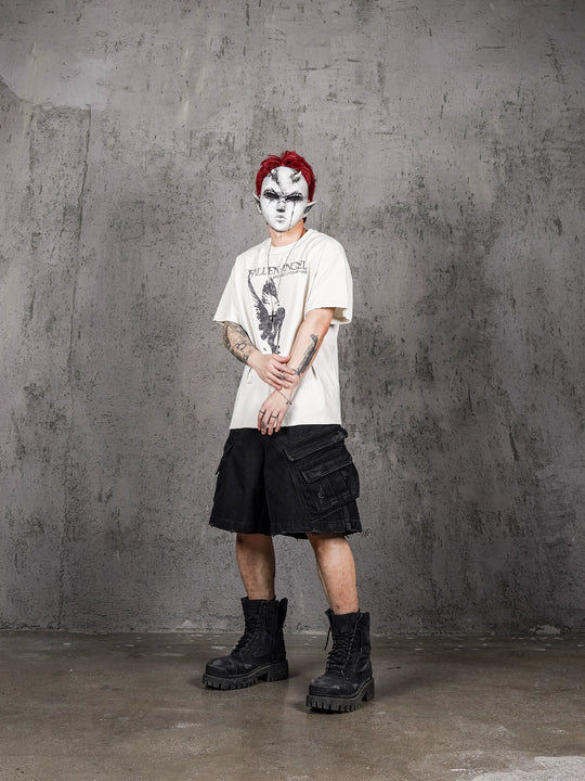 UNDERWATER Aged Multi Pocket Denim Shorts | Face 3 Face