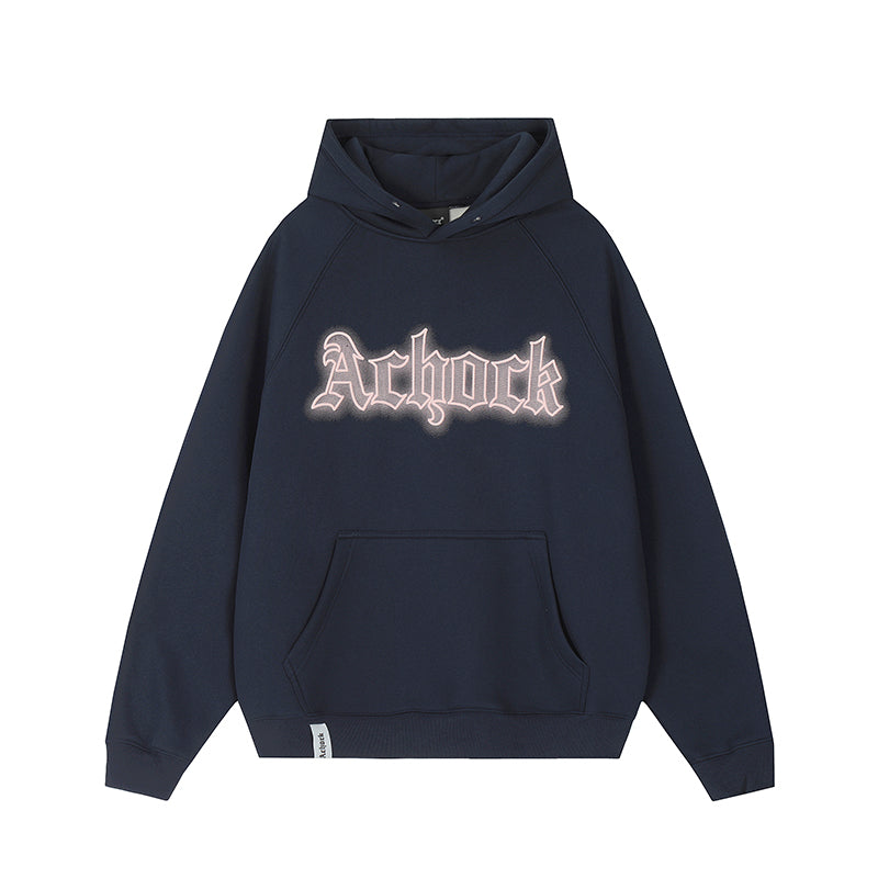 Achock Raglan Sleeve Logo Printed Hoodie