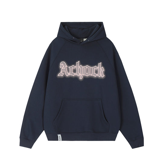 Achock Raglan Sleeve Logo Printed Hoodie