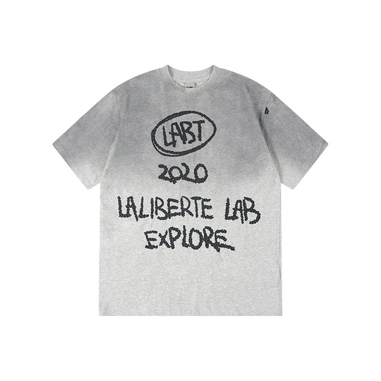 Labt Cracked Print Spray Dirty Washed Faded Tee | Face 3 Face