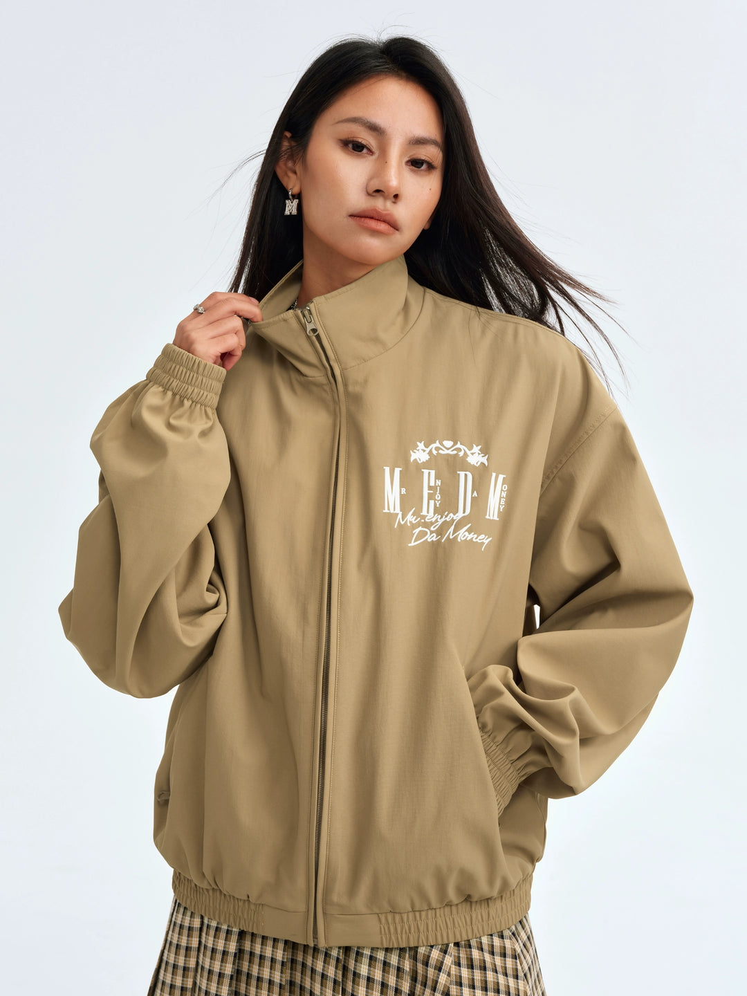 MEDM Basic Logo Embroidered Track Jacket | Face 3 Face