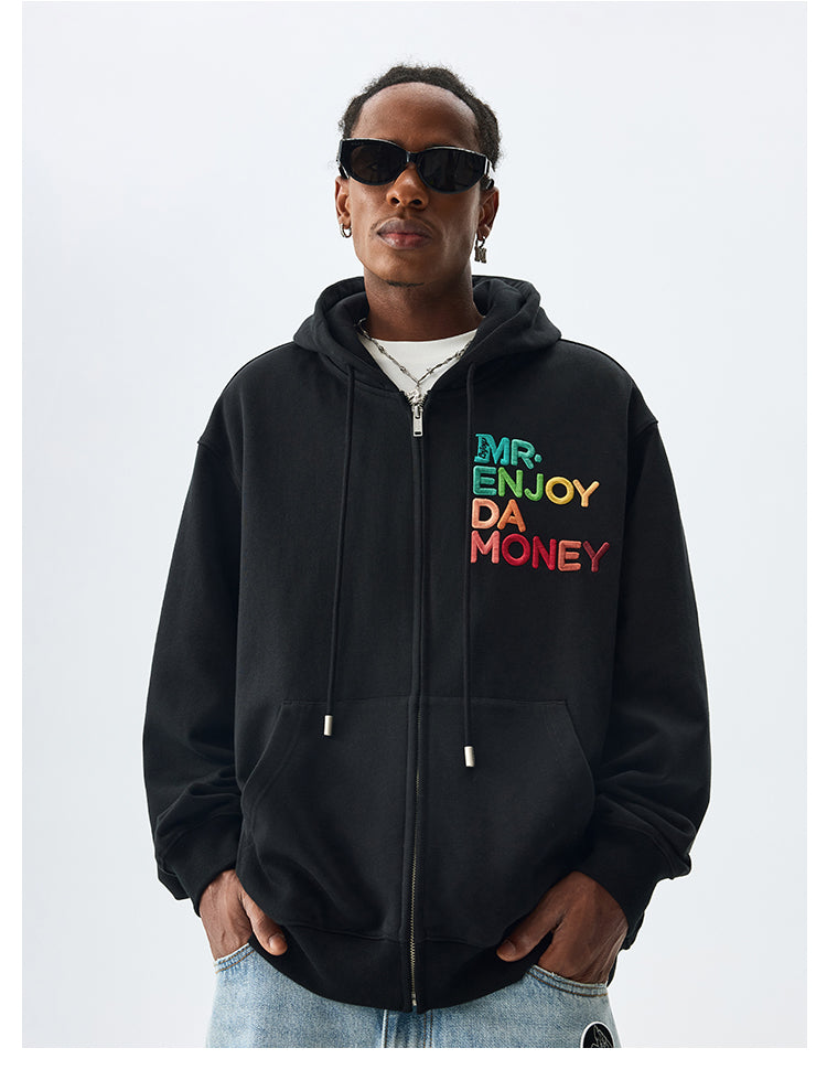 MEDM Rainbow Letter Zip Up Hoodie | Face 3 Face