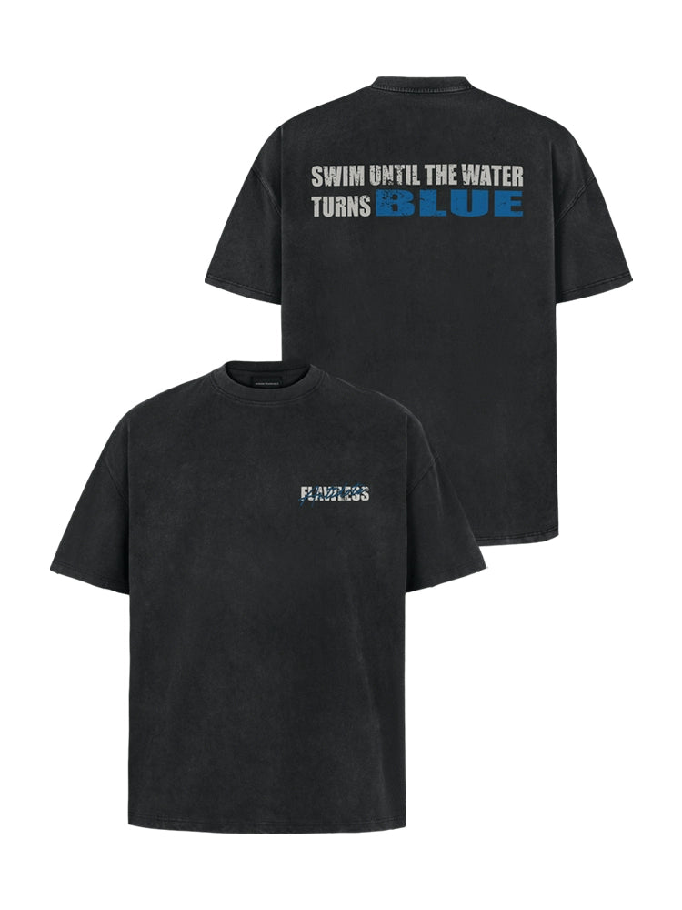 ANTIDOTE Blue Slogan Washed Tee | Face 3 Face