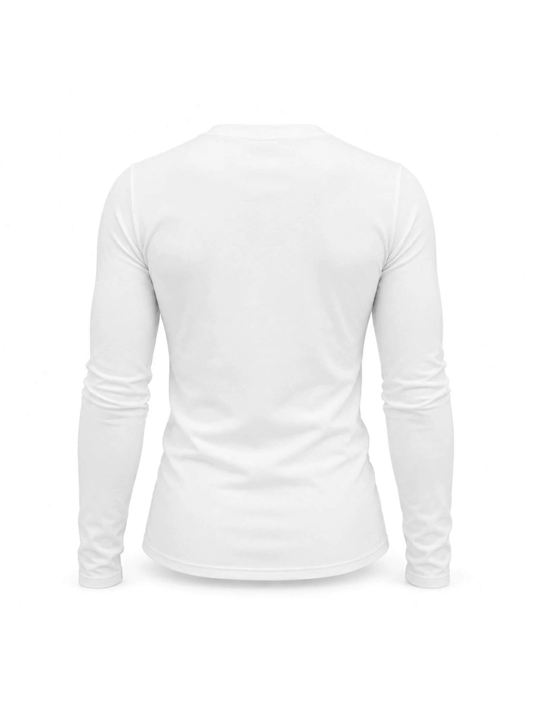 KARMANISTIC Script Print Stretch Slim Fit V Neck Long Sleeve Tee | Face 3 Face