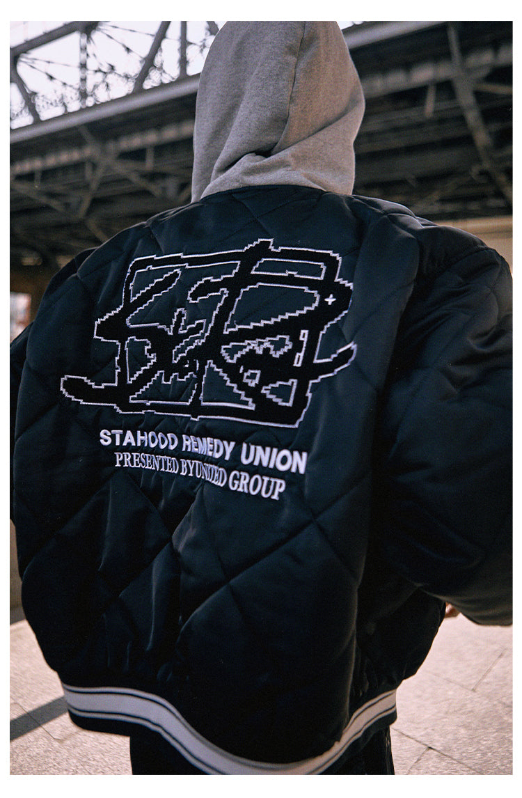 Remedy x STA STARMD Embroidered Quilted Hoodie Jacket | Face 3 Face