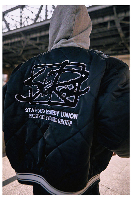 Remedy x STA STARMD Embroidered Quilted Hoodie Jacket | Face 3 Face