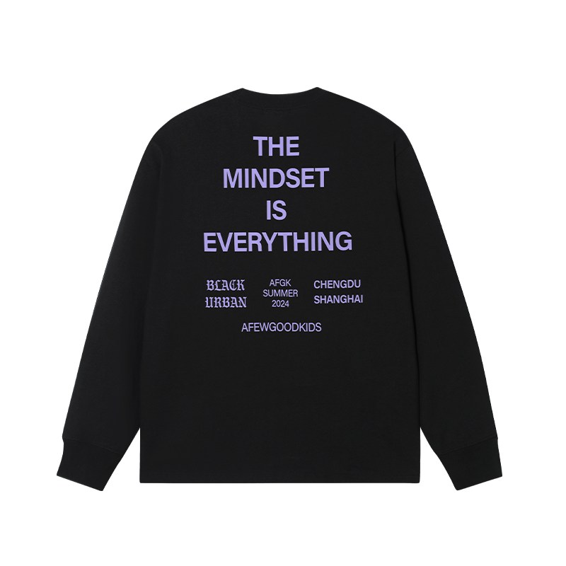 AFGK Mindset Slogan Printed Long Sleeved Tee