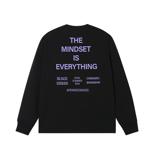 AFGK Mindset Slogan Printed Long Sleeved Tee