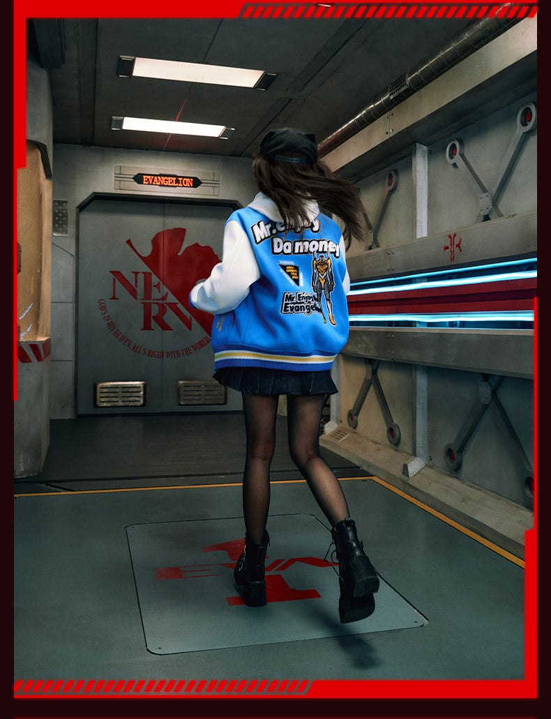 MEDM x EVA Unit-00, Unit-01, Mark.06 Leather Varsity Jacket | Face 3 Face