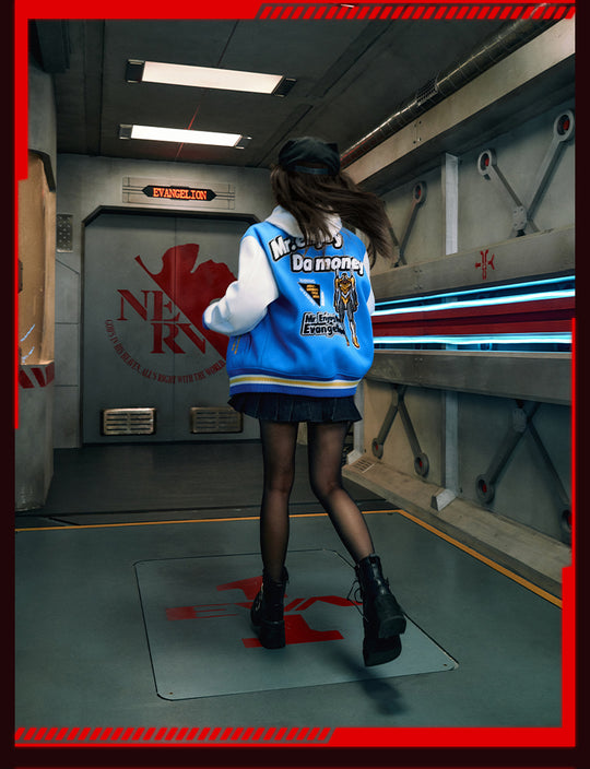 MEDM x EVA Unit-00, Unit-01, Mark.06 Leather Varsity Jacket | Face 3 Face