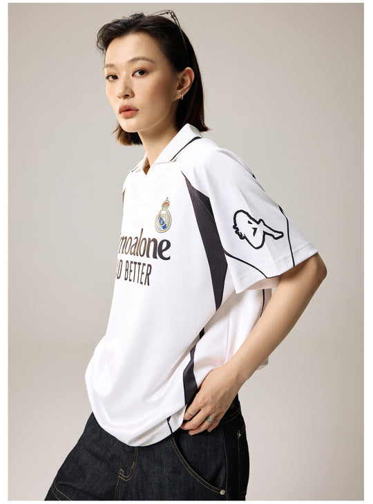 Remedy Emoalone Print Inspired Soccer Jersey Polo Shirt | Face 3 Face
