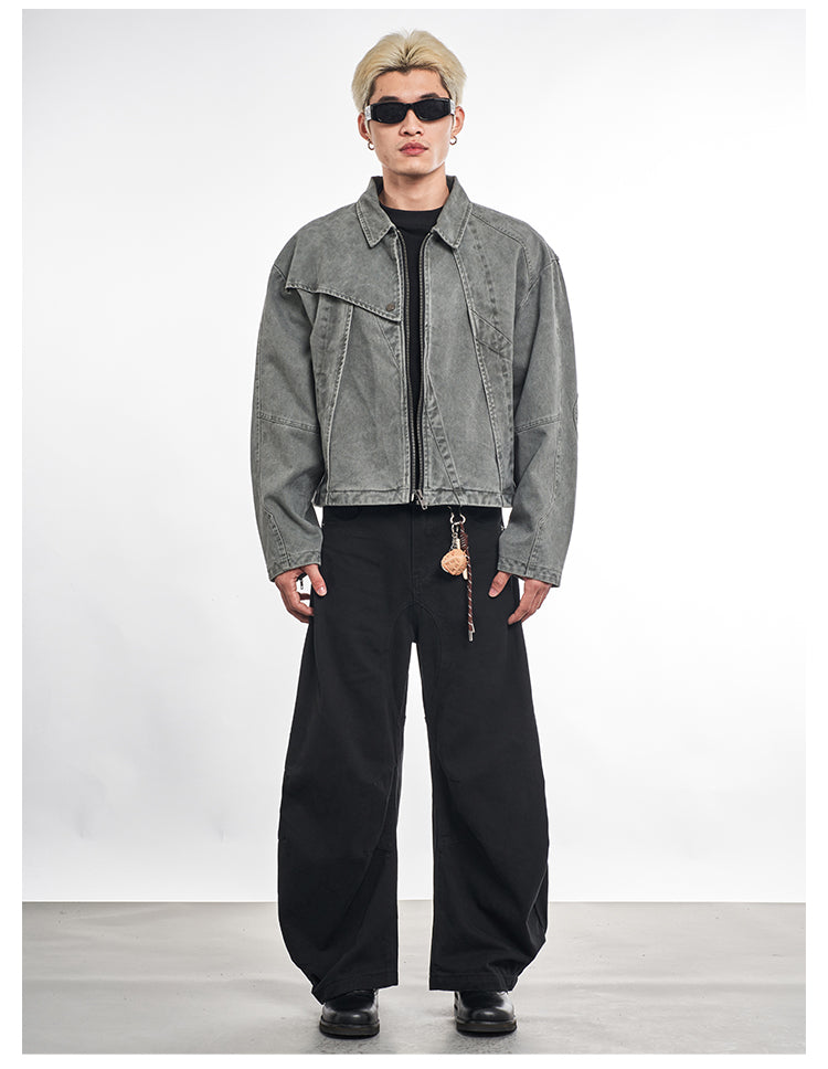 F3F Select Deconstructed Stitching Washed Denim Jacket | Face 3 Face