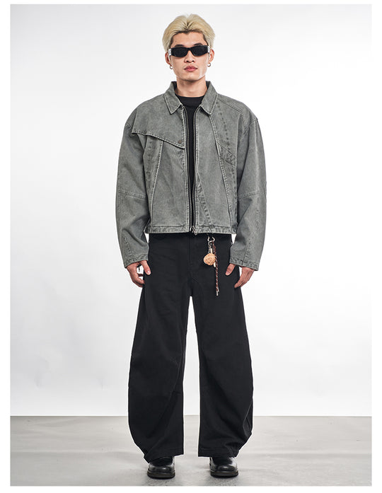 F3F Select Deconstructed Stitching Washed Denim Jacket | Face 3 Face