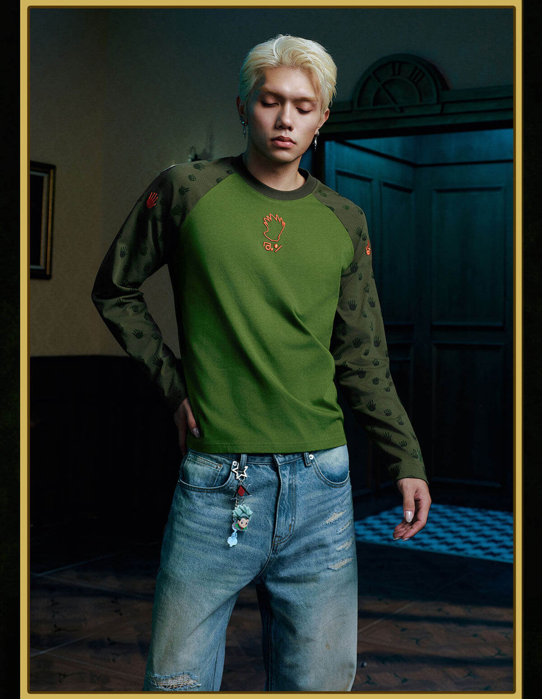 MEDM × HUNTER×HUNTER All Over Character Icon Raglan Long Sleeve Tee | Face 3 Face