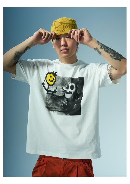 EVILKNIGHT(EK) Illustration Print Tee | Face 3 Face