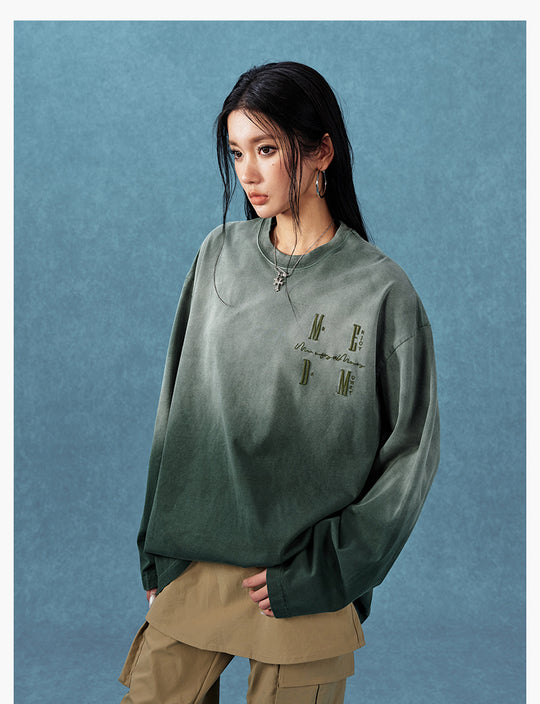 MEDM Gradient Washed Long Sleeve Tee | Face 3 Face
