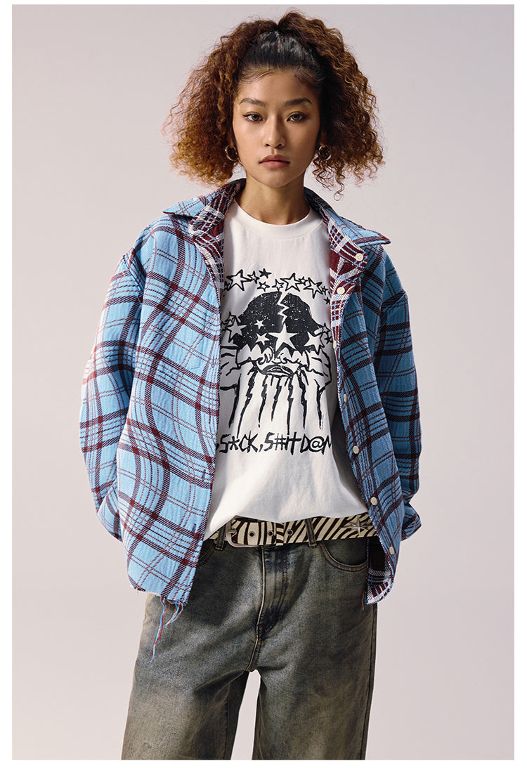 Remedy Wave Plaid Reversible Long Sleeve Shirt | Face 3 Face